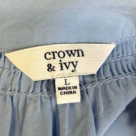 Crown and Ivy Blue Women's Top - Picture 3 of 4